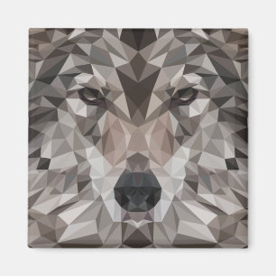 Lone Wolf geometrisch portret Magneet