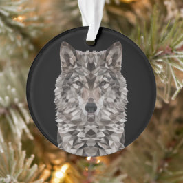 Lone Wolf geometrisch portret Ornament