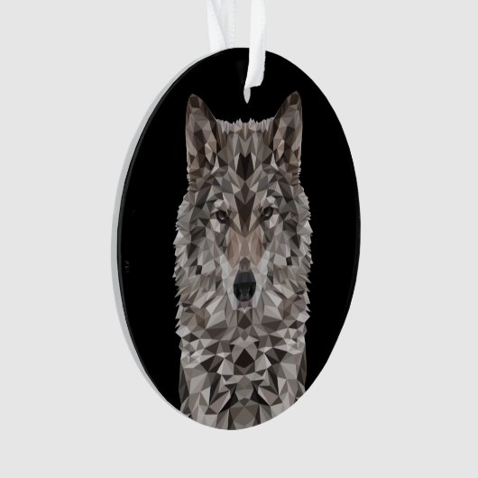 Lone Wolf geometrisch portret Ornament (voorkant)