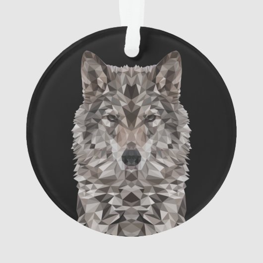 Lone Wolf geometrisch portret Ornament (achterkant)
