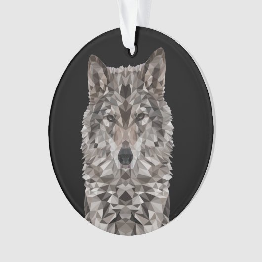 Lone Wolf geometrisch portret Ornament (voorkant)