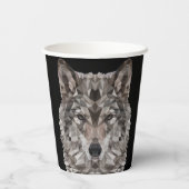 Lone Wolf geometrisch portret Papieren Bekers (Achterkant)