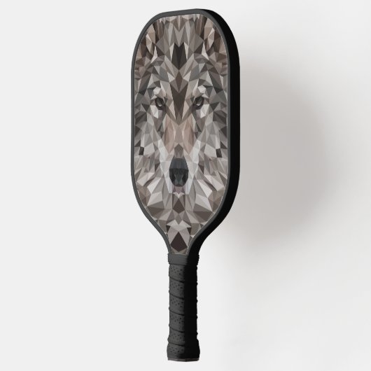 Lone Wolf geometrisch portret Pickleball Paddle (Links)