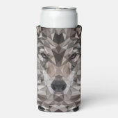 Lone Wolf geometrisch portret Seltzer Blikjeskoeler (Seltzer Voorkant)