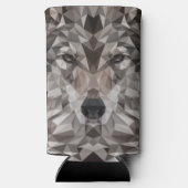 Lone Wolf geometrisch portret Seltzer Blikjeskoeler (Achterkant)