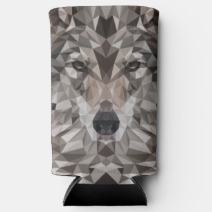 Lone Wolf geometrisch portret Seltzer Blikjeskoeler