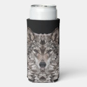 Lone Wolf geometrisch portret Seltzer Blikjeskoeler (Seltzer Achterkant)