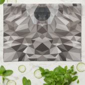 Lone Wolf geometrisch portret Theedoek (Gevouwen)