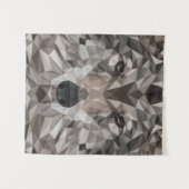 Lone Wolf geometrisch portret Wandkleed (Voorkant (horizontaal))