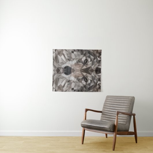 Lone Wolf geometrisch portret Wandkleed (In Situ (horizontaal))