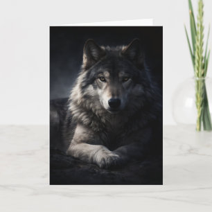 Lone Wolf Groet – Blanco Binnenkant Wildlife Kaart