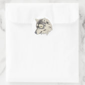 Lone Wolf Head Ronde Sticker (Tas)