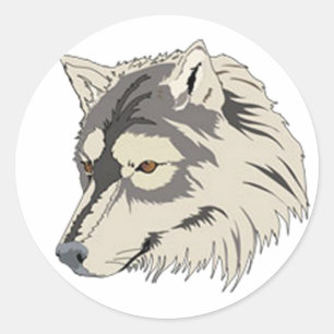 Lone Wolf Head Ronde Sticker