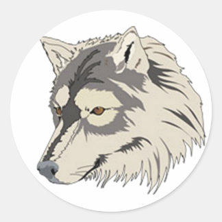 Lone Wolf Head Ronde Sticker