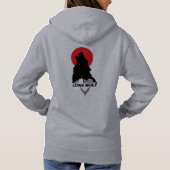 Lone Wolf Hoodie in grijs en rood (Achterkant)