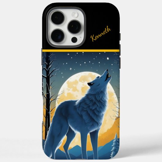Lone Wolf huilt bij de maan Case-Mate iPhone Case (Achterkant)
