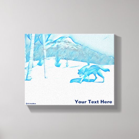 Lone Wolf in WInter Canvas Afdruk (Voorkant)