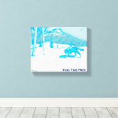 Lone Wolf in WInter Canvas Afdruk (Insitu (Houten vloer))