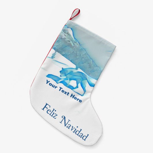 Lone Wolf in WInter - Feliz Navidad Kleine Kerstsok (Voorkant (Hangend))