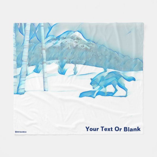 Lone Wolf in WInter Fleece Deken (Voorkant (Horizontaal))