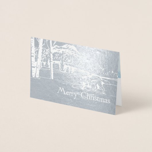 Lone Wolf in WInter Folie Kaarten (Voorkant)