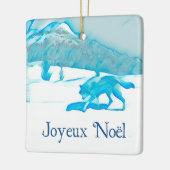 Lone Wolf in WInter - Joyeux Noël Keramisch Ornament (Links)