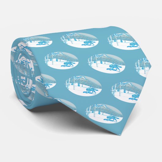 Lone Wolf in Winter Stropdas (Opgerold)