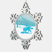 Lone Wolf in WInter Tin Sneeuwvlok Ornament (Rechts)