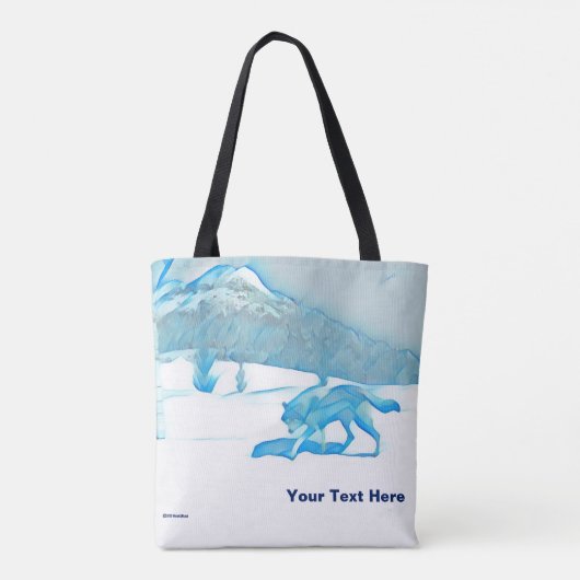 Lone Wolf in WInter Tote Bag (Achterkant)