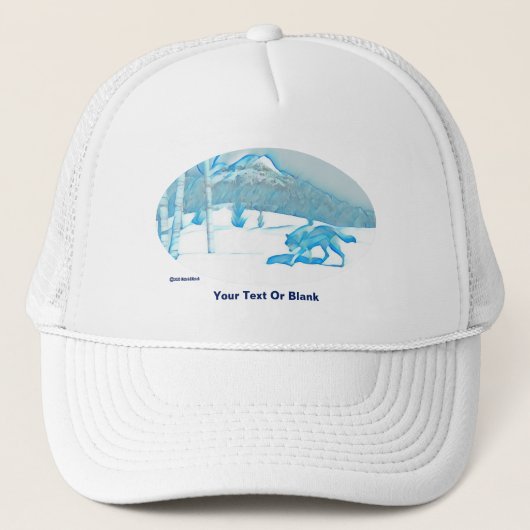 Lone Wolf in Winter Trucker Pet (Voorkant)