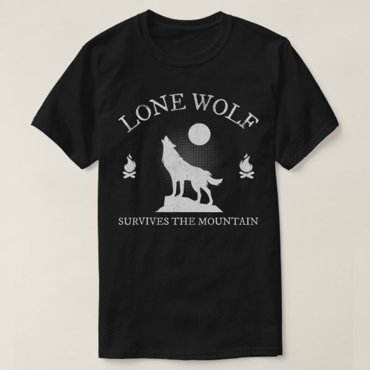 Lone Wolf leeft de bergwolven in Silhouette T-shirt (Design voorkant)