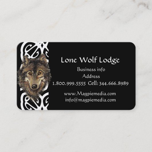 Lone Wolf Lodge Custom Visitekaartje (Voorkant)
