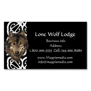 Lone Wolf Lodge Custom Visitekaartje Magnetisch Visitekaartje