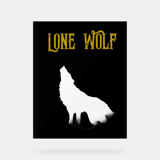 Lone Wolf Male Sigma Modern Minimalist Acryl Bord (Voorkant)