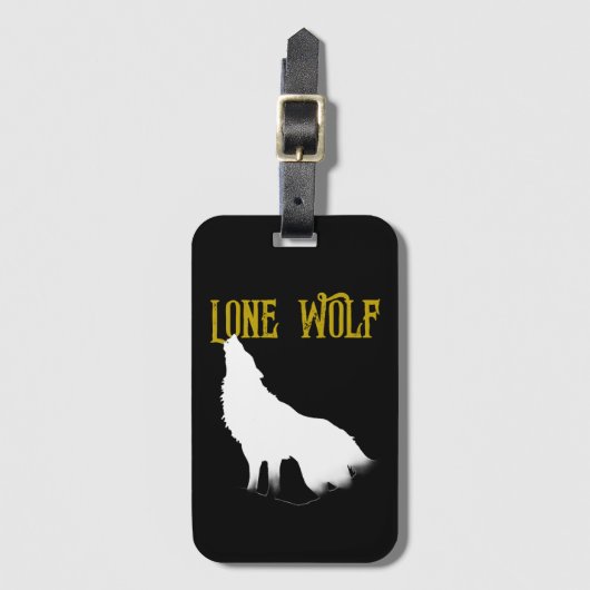 Lone Wolf Male Sigma Modern Minimalist Bagagelabel (Voorkant (verticaal))