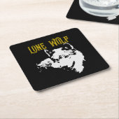 Lone Wolf Male Sigma Modern Minimalist Kartonnen Onderzetters (Schuin)
