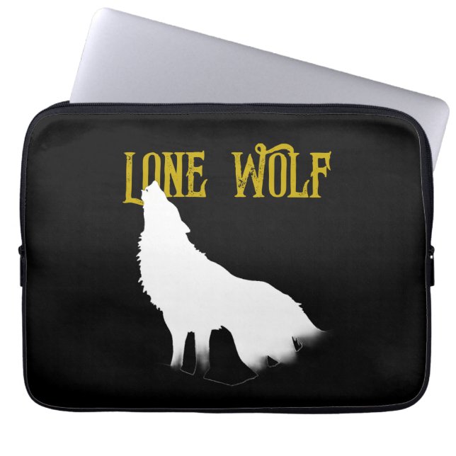 Lone Wolf Male Sigma Modern Minimalist Laptop Sleeve (Voorkant)