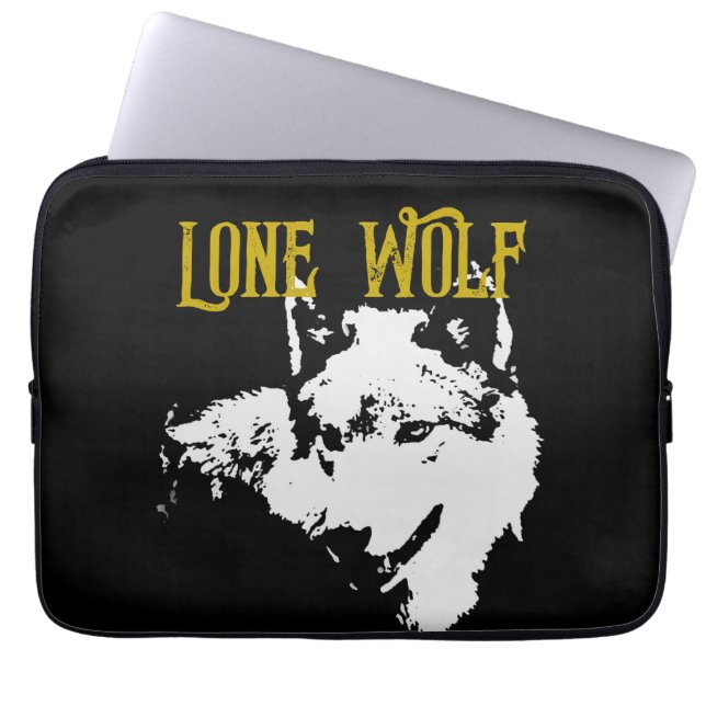Lone Wolf Male Sigma Modern Minimalist Laptop Sleeve (Voorkant)