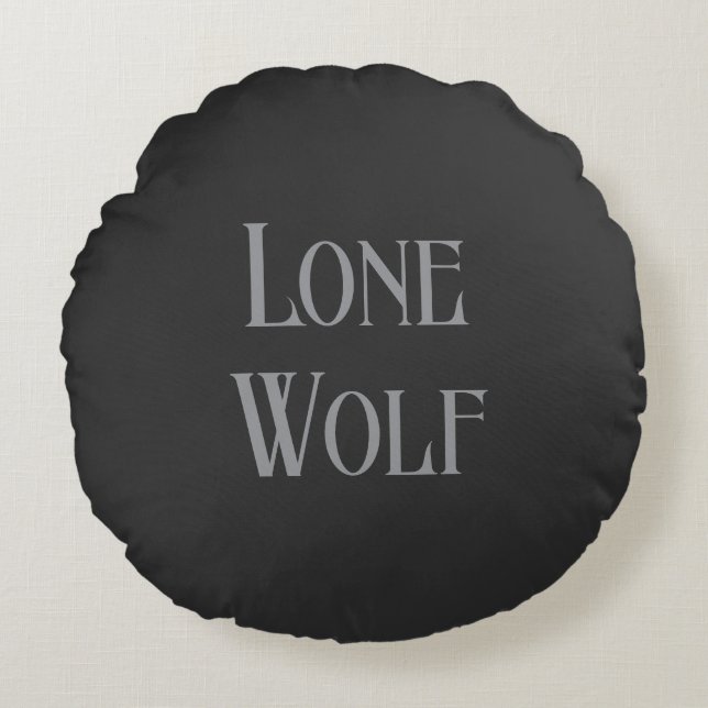 Lone Wolf Male Sigma Modern Minimalist Rond Kussen (Voorkant)