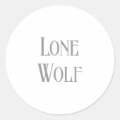 Lone Wolf Male Sigma Modern Minimalist Ronde Sticker (Voorkant)