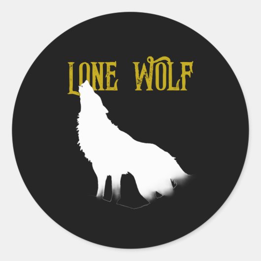 Lone Wolf Male Sigma Modern Minimalist Ronde Sticker (Voorkant)