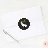 Lone Wolf Male Sigma Modern Minimalist Ronde Sticker (Envelop)