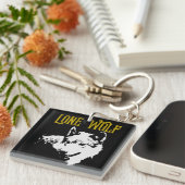 Lone Wolf Male Sigma Modern Minimalist Sleutelhanger (Voorkant Rechts)