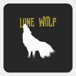 Lone Wolf Male Sigma Modern Minimalist Vierkante Sticker
