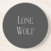 Lone Wolf Male Sigma Modern Minimalist Zandsteen Onderzetter (Voorkant)