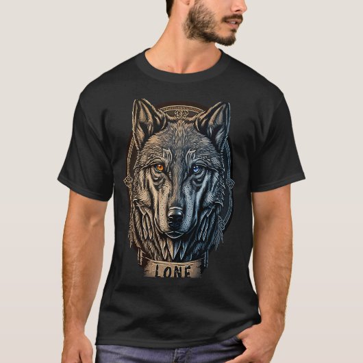 Lone Wolf Moon Howling Wolf Pack Head Wolves Howl T-shirt (Voorkant)