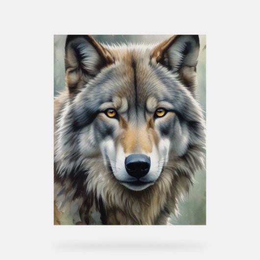 Lone Wolf Motivatie Inspirerend kunst Acryl Bord (Voorkant)