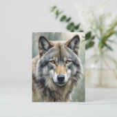 Lone Wolf Motivatie Inspirerend kunst Briefkaart (Staand voorkant)