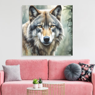 Lone Wolf Motivatie Inspirerend kunst Canvas Afdruk