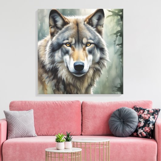 Lone Wolf Motivatie Inspirerend kunst Canvas Afdruk (Insitu (Woonkamer))